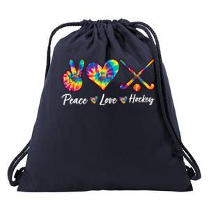 Tie Dye Peace Love Hockey Sports Team Game Player Gift Drawstring Bag