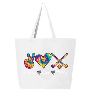 Tie Dye Peace Love Hockey Sports Team Game Player Gift 25L Jumbo Tote