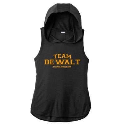 Team Dewalt Proud Family Surname Last Name Ladies PosiCharge Tri-Blend Wicking Draft Hoodie Tank