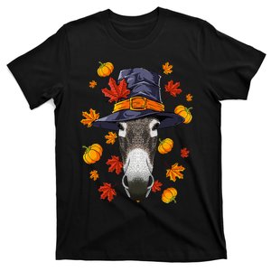 Thanksgiving Donkey Pilgrim Costume Fall Autumn T-Shirt