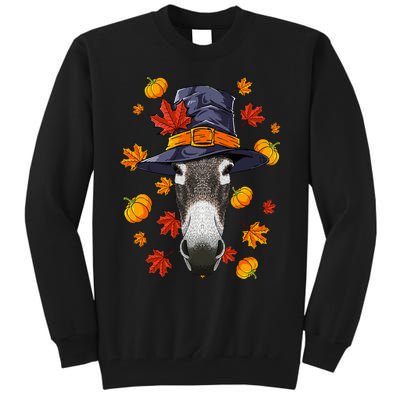 Thanksgiving Donkey Pilgrim Costume Fall Autumn Tall Sweatshirt