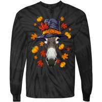 Thanksgiving Donkey Pilgrim Costume Fall Autumn Tie-Dye Long Sleeve Shirt