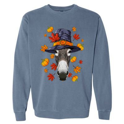 Thanksgiving Donkey Pilgrim Costume Fall Autumn Garment-Dyed Sweatshirt