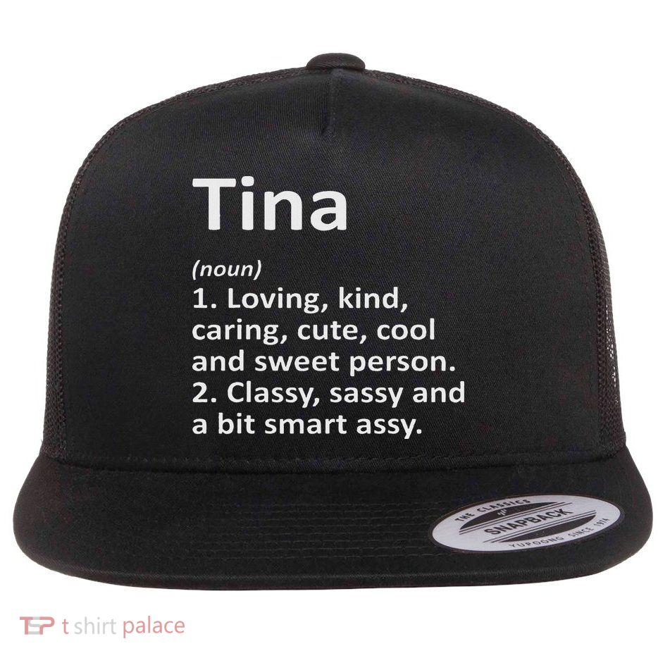 Tina Definition Personalized Name Funny Birthday Gift Idea Flat Bill Trucker Hat