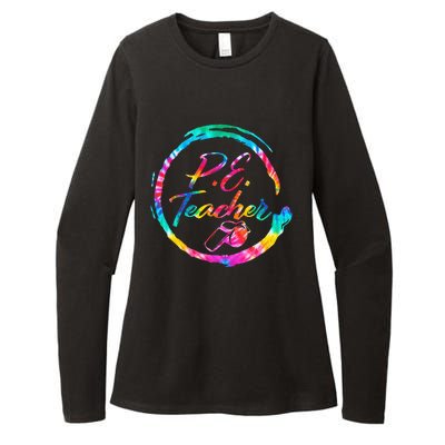 Tie Dye Physical Education Teacher PE Squad back To School Womens CVC Long Sleeve Shirt