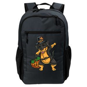 Thanksgiving Dabbing Pilgrim Rottweiler Gift Daily Commute Backpack