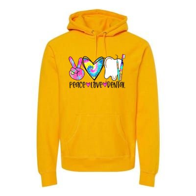 Tie Dye Peace Love Dental Dentist Labor Day Christmas Meaningful Gift Premium Hoodie