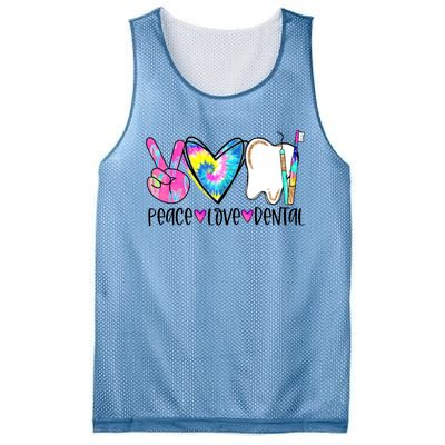 Tie Dye Peace Love Dental Dentist Labor Day Christmas Meaningful Gift Mesh Reversible Basketball Jersey Tank