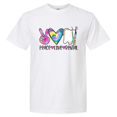 Tie Dye Peace Love Dental Dentist Labor Day Christmas Meaningful Gift Garment-Dyed Heavyweight T-Shirt