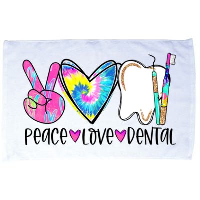 Tie Dye Peace Love Dental Dentist Labor Day Christmas Meaningful Gift Microfiber Hand Towel