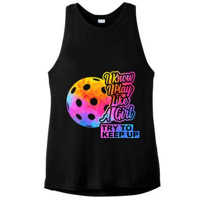 Tie Dye Pickleball Player Paddleball Lover Dink Funny Ladies PosiCharge Tri-Blend Wicking Tank