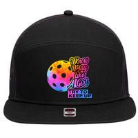 Tie Dye Pickleball Player Paddleball Lover Dink Funny 7 Panel Mesh Trucker Snapback Hat