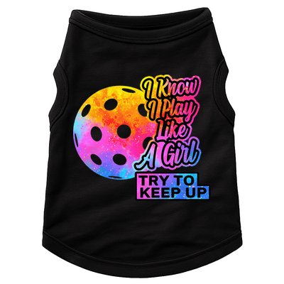 Tie Dye Pickleball Player Paddleball Lover Dink Funny Doggie Tank