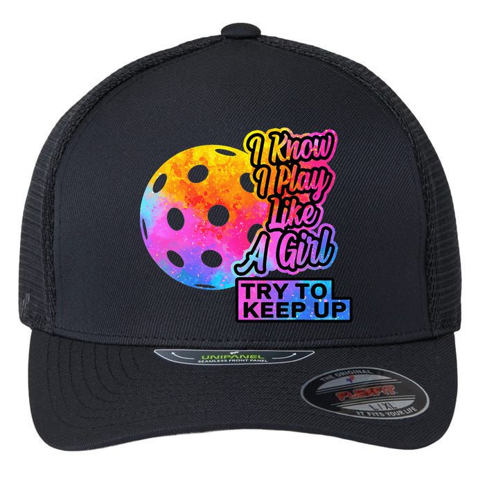 Tie Dye Pickleball Player Paddleball Lover Dink Funny Flexfit Unipanel Trucker Cap