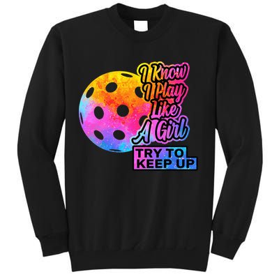 Tie Dye Pickleball Player Paddleball Lover Dink Funny Sweatshirt