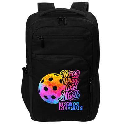 Tie Dye Pickleball Player Paddleball Lover Dink Funny Impact Tech Backpack