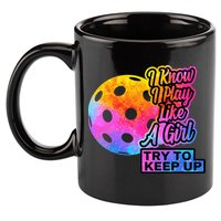 Tie Dye Pickleball Player Paddleball Lover Dink Funny 11oz C Handle Ceramic Mug