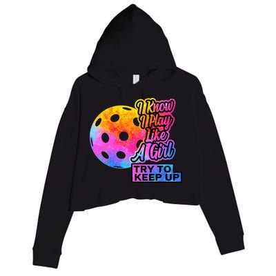 Tie Dye Pickleball Player Paddleball Lover Dink Funny Crop Fleece Hoodie