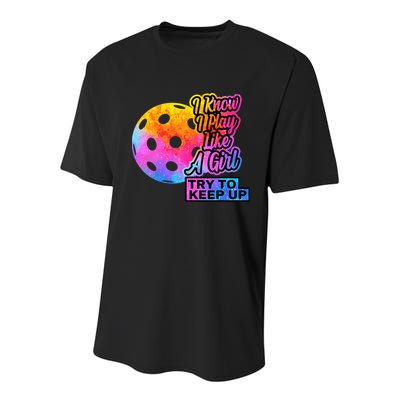 Tie Dye Pickleball Player Paddleball Lover Dink Funny Youth Performance Sprint T-Shirt