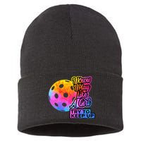 Tie Dye Pickleball Player Paddleball Lover Dink Funny Sustainable Knit Beanie