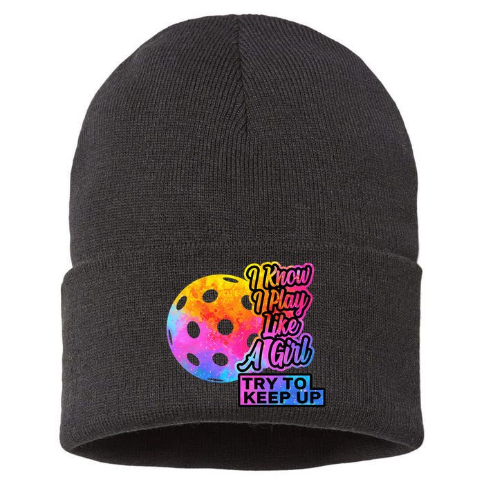 Tie Dye Pickleball Player Paddleball Lover Dink Funny Sustainable Knit Beanie