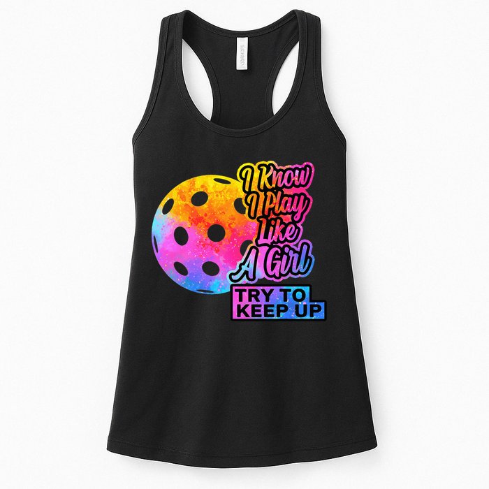 Tie Dye Pickleball Player Paddleball Lover Dink Funny Womens Tank Top