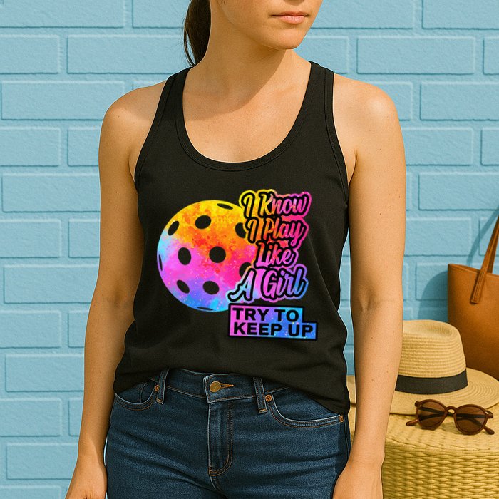 Tie Dye Pickleball Player Paddleball Lover Dink Funny Womens Tank Top