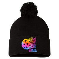 Tie Dye Pickleball Player Paddleball Lover Dink Funny Pom Pom 12in Knit Beanie