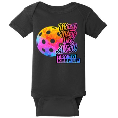 Tie Dye Pickleball Player Paddleball Lover Dink Funny Baby Bodysuit