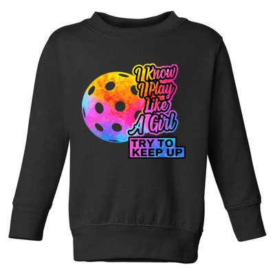 Tie Dye Pickleball Player Paddleball Lover Dink Funny Toddler Sweatshirt