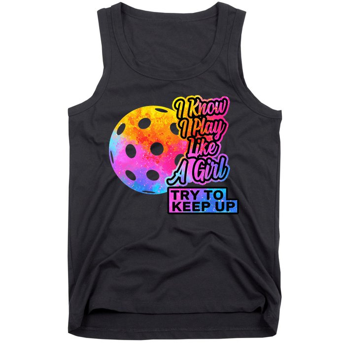 Tie Dye Pickleball Player Paddleball Lover Dink Funny Tank Top