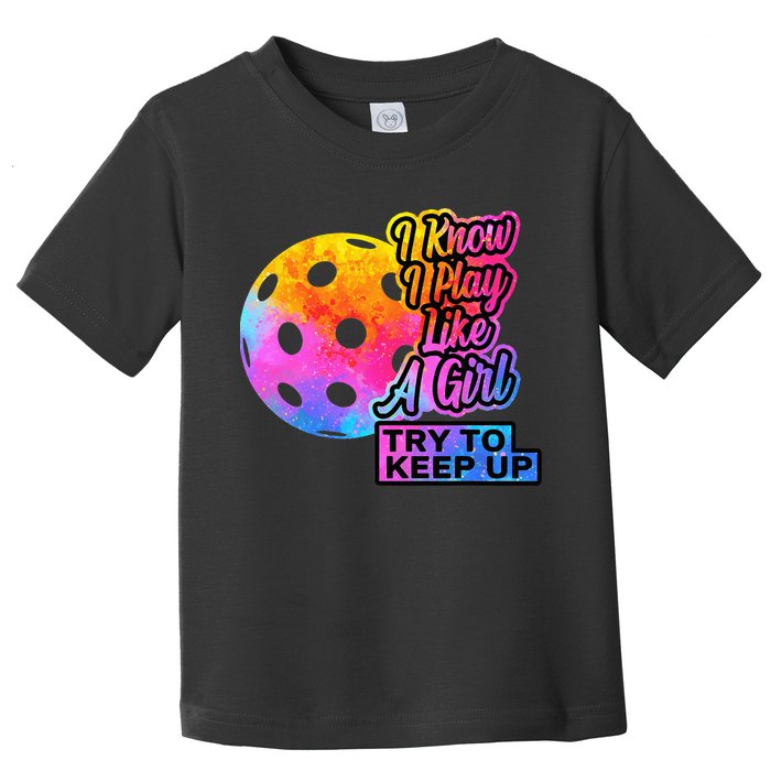 Tie Dye Pickleball Player Paddleball Lover Dink Funny Toddler T-Shirt