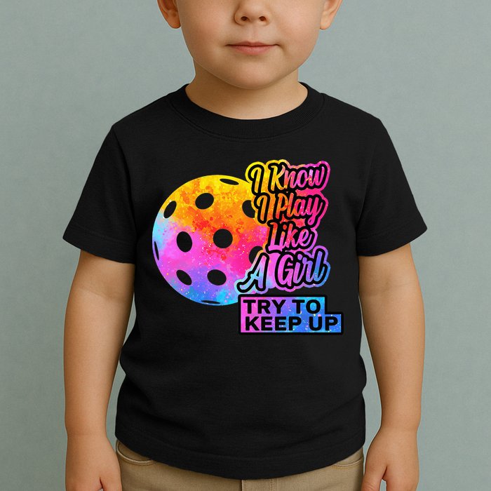 Tie Dye Pickleball Player Paddleball Lover Dink Funny Toddler T-Shirt