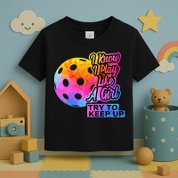 Tie Dye Pickleball Player Paddleball Lover Dink Funny Toddler T-Shirt