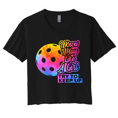 Tie Dye Pickleball Player Paddleball Lover Dink Funny Crop Top