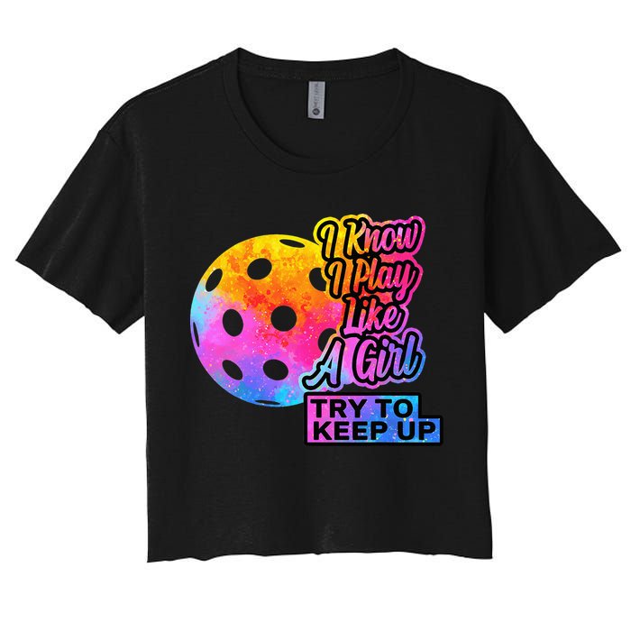 Tie Dye Pickleball Player Paddleball Lover Dink Funny Crop Top