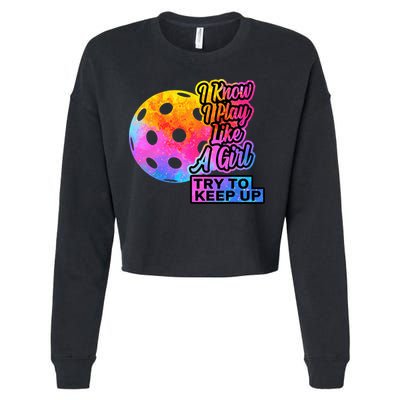 Tie Dye Pickleball Player Paddleball Lover Dink Funny Cropped Pullover Crew