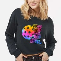 Tie Dye Pickleball Player Paddleball Lover Dink Funny Cropped Pullover Crew