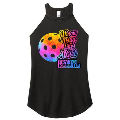 Tie Dye Pickleball Player Paddleball Lover Dink Funny Women's Perfect Tri Rocker Tank