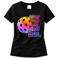 Tie Dye Pickleball Player Paddleball Lover Dink Funny Womens T-Shirt