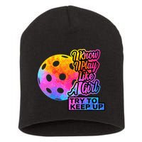 Tie Dye Pickleball Player Paddleball Lover Dink Funny Short Acrylic Beanie