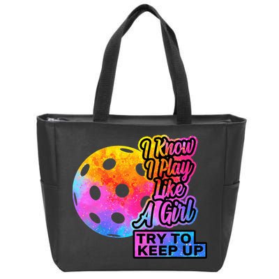 Tie Dye Pickleball Player Paddleball Lover Dink Funny Zip Tote Bag
