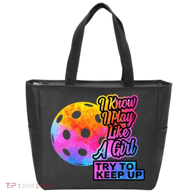 Tie Dye Pickleball Player Paddleball Lover Dink Funny Zip Tote Bag