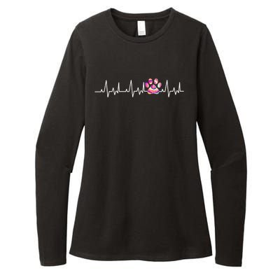 Tie Dye Paw Print Heartbeat Veterinarian Vet Tech Funny Gift Womens CVC Long Sleeve Shirt