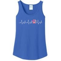 Tie Dye Paw Print Heartbeat Veterinarian Vet Tech Funny Gift Ladies Essential Tank