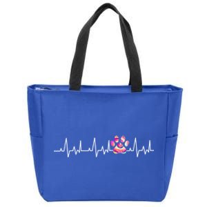 Tie Dye Paw Print Heartbeat Veterinarian Vet Tech Funny Gift Zip Tote Bag