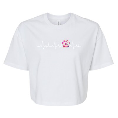 Tie Dye Paw Print Heartbeat Veterinarian Vet Tech Funny Gift Bella+Canvas Jersey Crop Tee