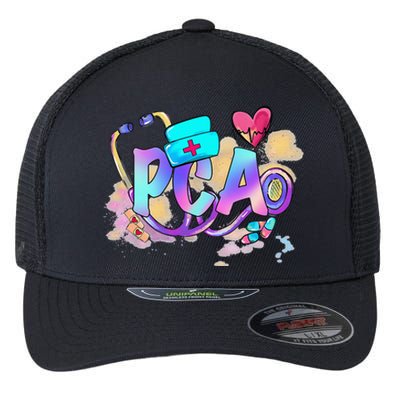 Tie Dye PCA Cute Nurse Day CNA RN Nurse Week Gifts Nursing Flexfit Unipanel Trucker Cap