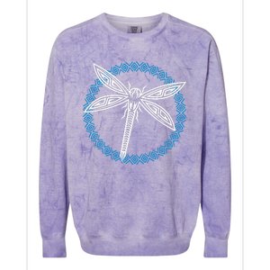 Tribal Dragonfly Polynesian Tattoo Style Insect Art Colorblast Crewneck Sweatshirt