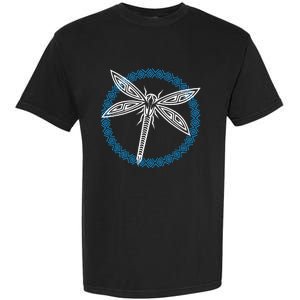 Tribal Dragonfly Polynesian Tattoo Style Insect Art Garment-Dyed Heavyweight T-Shirt